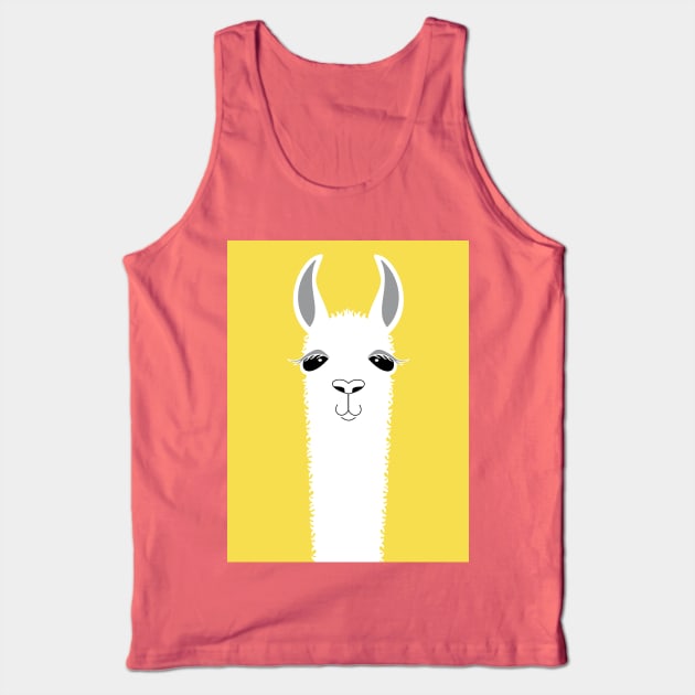 LLAMA PORTRAIT ON ILLUMINATING YELLOW Tank Top by JeanGregoryEvans1